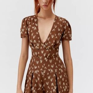Urban Outfitters Brown Heart Romper